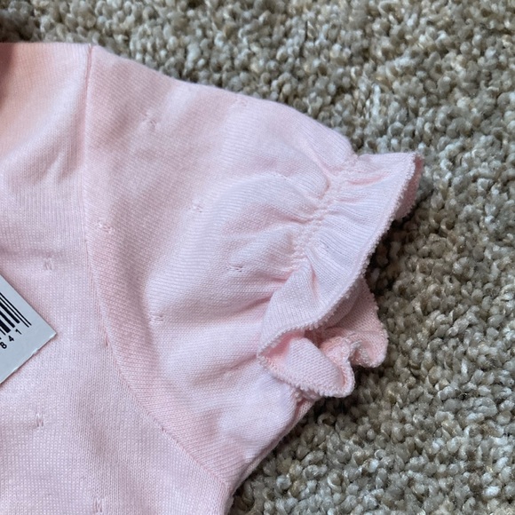 Jacadi Pink Blouse with Peter Pan Collar and embroidered flowers NWT 6 months - Picture 4 of 6